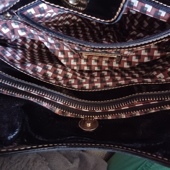 Etienne Collection Woven Rattan And Faux Black Leather Handbag - Picture 8 of 8